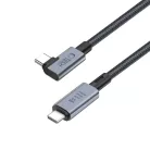 Tech-Protect UltraBoost Max L USB-C 4.0 (egyenes) / USB-C 4.0 (szögletes) PD kábel 240W 8K 40Gbps 1.5m - szürke