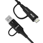Wozinsky WNBAA 4 az 1-ben kábel 2x USB-C 1x USB-A 1x Lightning 60W 1 m - fekete