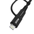 Wozinsky WNBAA 4 az 1-ben kábel 2x USB-C 1x USB-A 1x Lightning 60W 1 m - fekete