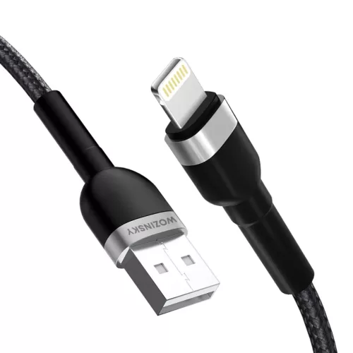 Wozinsky WNBAL2 USB-A / Lightning 2.4A kábel 2 m - fekete