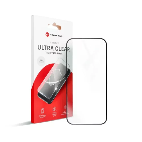 Forcell Ultra Clear üvegfólia - iPhone 16 Plus fekete