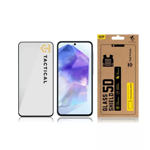 Tactical Glass Shield 5D Samsung Galaxy A55 5G-hez, fekete üvegfólia
