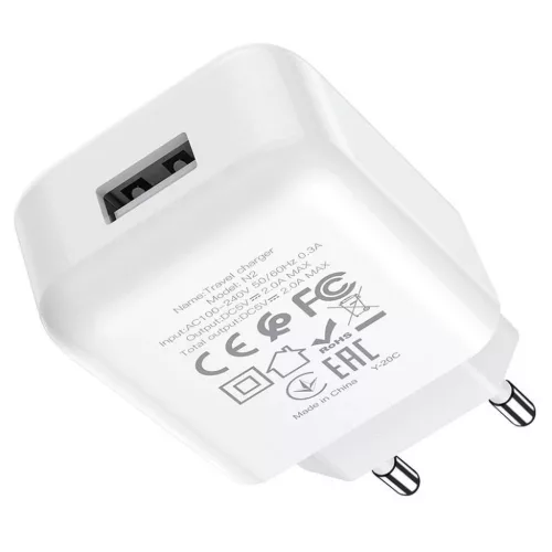 HOCO utazó töltő USB A 2A N2 fehér