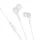 HOCO vezetékes fülhallgatók Jack 3,5 mm mikrofonnal M104 fehér