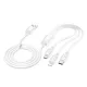 HOCO kábel 3 az 1-ben USB A - Lightning / Micro USB / Type-C 2A X76 1 m fehér