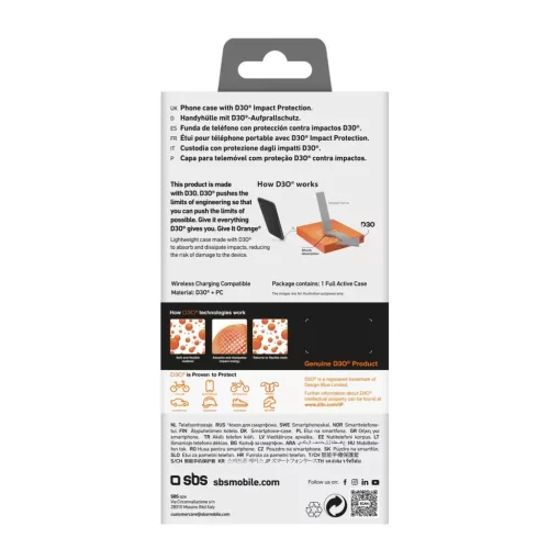 Etui SBS Full Active D3O iPhone 16 Pro tok - fekete