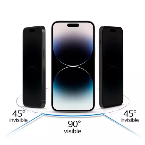 iPhone 16 Plus fekete Privacy üvegfólia