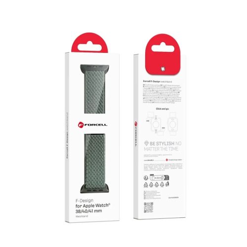 FORCELL F-DESIGN FA02 nylon mágneses szíj APPLE Watch 38 / 40 / 41 mm rainforest green