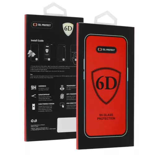 Full Glue 6D üvegfólia for IPHONE 16 fekete kerettel