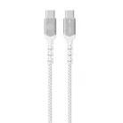 Blavec Cable Raptor fonott - Type C to Type C - PD 60W 3A 0,5 méter (CRA-CC3WS05) fehér-ezüst