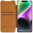 Nillkin Qin Leather Pro iPhone 14 Plus kamera fedő fliptok barna
