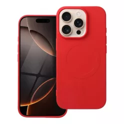   SILICONE MAG COVER (nagy lyuk) tok kompatibilis MagSafe technológiával iPhone 16 Pro piros