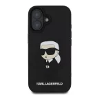 iPhone 16 Fekete Karl Lagerfeld 3D Rubber Ikonik tok