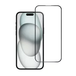   Edzett üveg Blue Star - APP IPHONE 15/16 Plus 5D Full Cover fekete üvegfólia