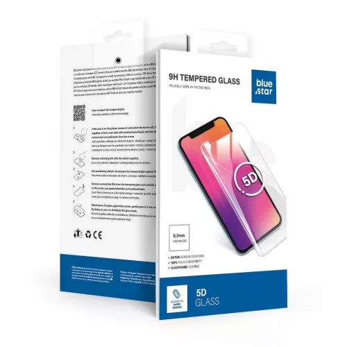 Edzett üveg Blue Star - iPhone 15 Pro 5D Teljes Fedés fekete üvegfólia
