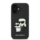 iPhone 16 Plus Fekete Karl Lagerfeld PU Saffiano Karl és Choupette tok