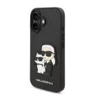 iPhone 16 Plus Fekete Karl Lagerfeld PU Saffiano Karl és Choupette tok
