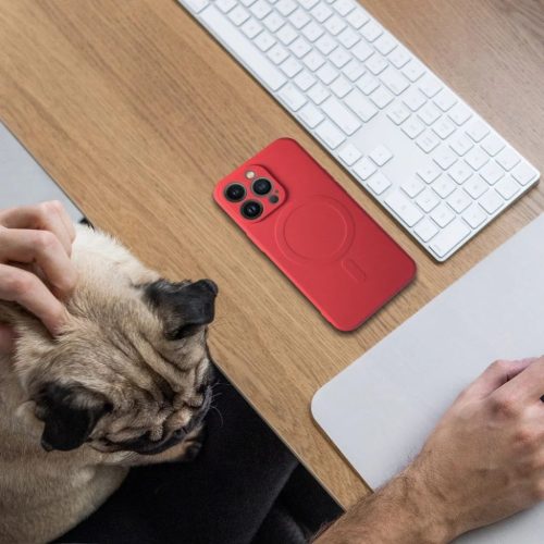 SZILIKON MAG TOK MagSafe-kompatibilis SAMSUNG S24 FE piros tok