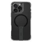 Uniq fliptok Eleva állvánnyal iPhone 16 Pro 6.3" fekete/karbon fekete tok