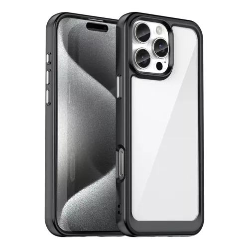 Outer Space tok gél kerettel iPhone 16 Pro - Fekete tok