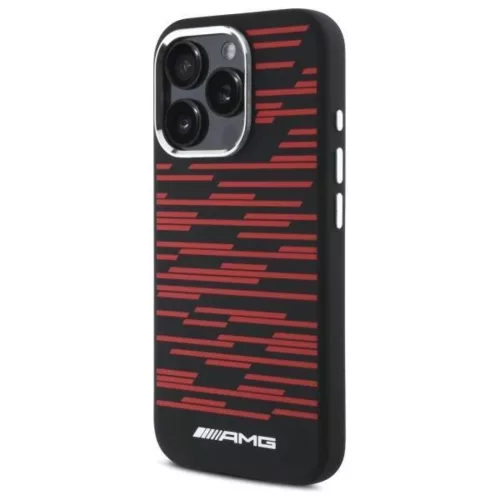 Eredeti tok IPHONE 16 PRO AMG Keménytok Szilikon Grafika MagSafe (AMHMP16L24SSRRK) fekete tok