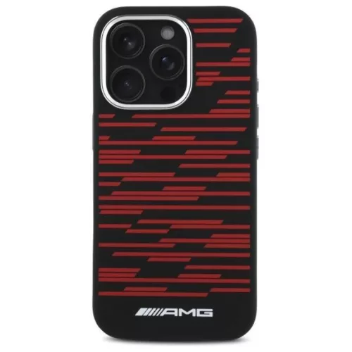 Eredeti tok IPHONE 16 PRO AMG Keménytok Szilikon Grafika MagSafe (AMHMP16L24SSRRK) fekete tok