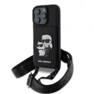 iPhone 16 Pro Karl Lagerfeld Saffiano Crossbody Strap Karl and Choupette tok