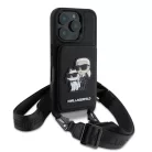 iPhone 16 Pro Karl Lagerfeld Saffiano Crossbody Strap Karl and Choupette tok