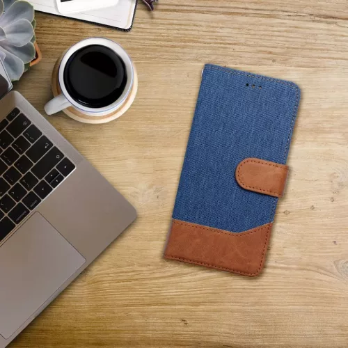 JEANS fliptok iPhone 16 Plus kék tok