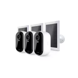   Arlo Essential (2. generáció) Csomag 2K Kültéri Biztonsági Kamera - 3 Kamerás Készlet + 3 Alapvető Napelem Töltő - Fehér