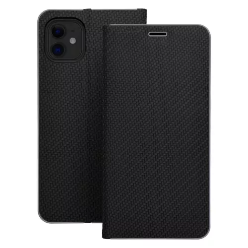 LUNA Carbon fliptok iPhone 11 fekete tok