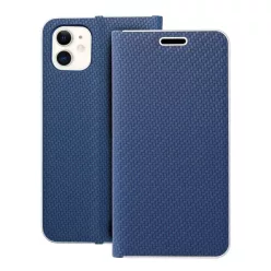 LUNA Book Carbon iPhone 11 kék tok