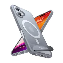   Torras tok Pstand iPhone 16 Plus készülékhez (Titán szürke)