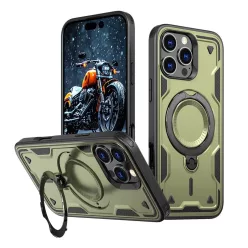   Hybrid Armor Trendy tok MagSafe kompatibilitással iPhone 16 Pro - Zöld