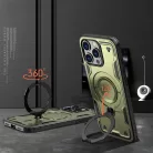 Hybrid Armor Trendy tok MagSafe kompatibilitással iPhone 16 Pro - Zöld