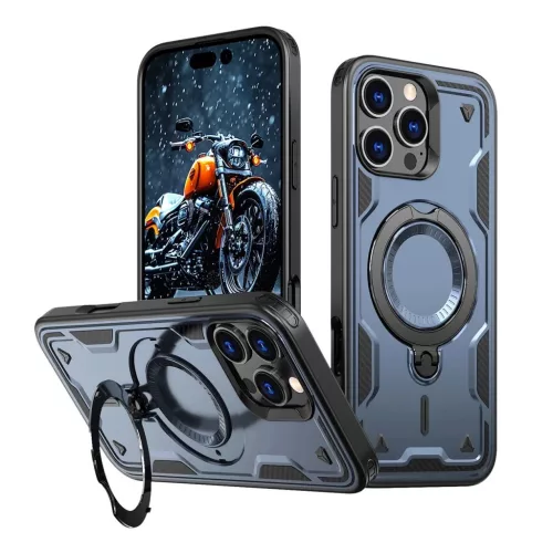 Hybrid Armor Trendy tok MagSafe kompatibilitással iPhone 16 Pro - Kék