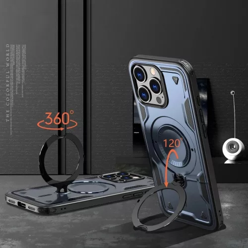 Hybrid Armor Trendy tok MagSafe kompatibilitással iPhone 16 Pro - Kék