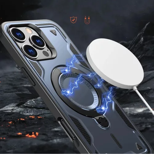 Hybrid Armor Trendy tok MagSafe kompatibilitással iPhone 16 Pro - Kék