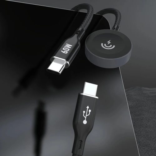 Dudao A12MaxC PD60W 2-az-1-ben Töltő Apple Watch / USB-C - Fekete