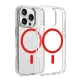 Dviced Magsafe iPhone 16 Pro átlátszó tok - Piros