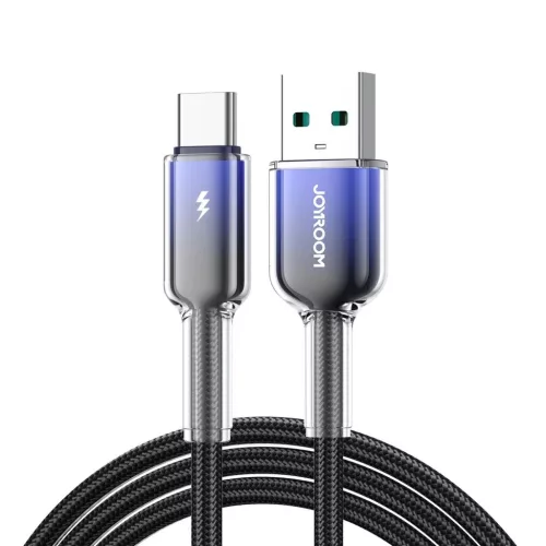 Joyroom S-A42 Kristálytiszta Sorozat 3A USB-A - USB-C kábel 1.2m - fekete