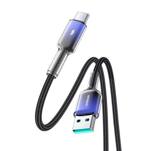 Joyroom S-A42 Kristálytiszta Sorozat 3A USB-A - USB-C kábel 1.2m - fekete