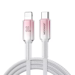   Joyroom S-A42 Crystal-Clear Series 30W USB-C - Lightning kábel 1.2m - fehér