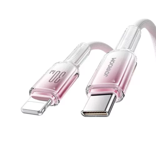 Joyroom S-A42 Crystal-Clear Series 30W USB-C - Lightning kábel 1.2m - fehér