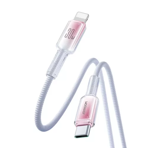 Joyroom S-A42 Crystal-Clear Series 30W USB-C - Lightning kábel 1.2m - fehér