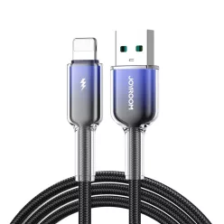   Joyroom S-A42 Crystal-Clear sorozat 3A USB-A - Lightning kábel 1,2 m - fekete