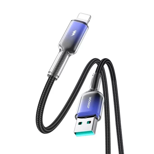 Joyroom S-A42 Crystal-Clear sorozat 3A USB-A - Lightning kábel 1,2 m - fekete