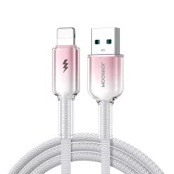   Joyroom S-A42 Crystal-Clear Series 3A USB-A - Lightning kábel 1.2m - fehér