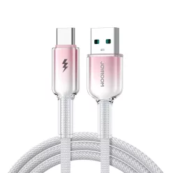   Joyroom S-A42 Crystal-Clear Series 3A USB-A - USB-C kábel 1.2m - fehér