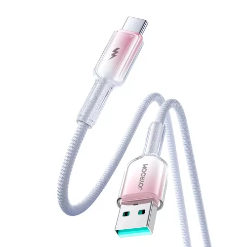 Joyroom S-A42 Crystal-Clear Series 3A USB-A - USB-C kábel 1.2m - fehér
